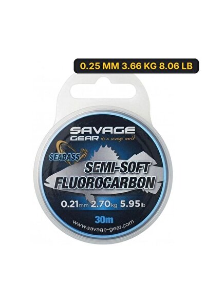 Savage Gear Semi-Soft Fluorocarbon Seabass 30 M Clear