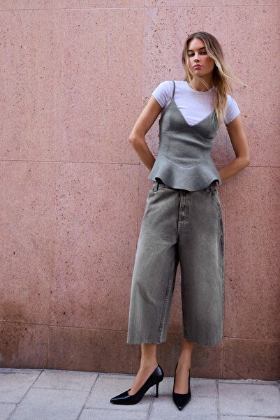 Bershka Skater kesim denim bermuda şort