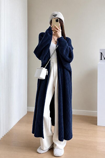 Gülce moda Γυναικείο Oversize Μακρύ Πλεκτό Ζακέτα με Γιακά Σάλι
