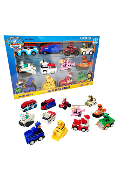 PAW PATROL Μεγάλο Σετ 12 αυτοκίνητα + 10 φιγούρες κουταβιών
