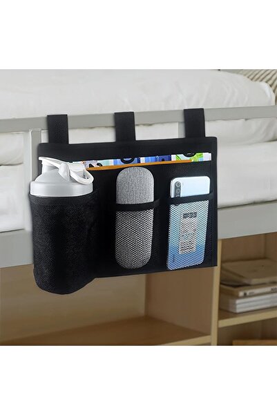 KASTWAVE Bedside Storage Bag 4-Pocket Design, Bed Rail Hanging Organizer with...