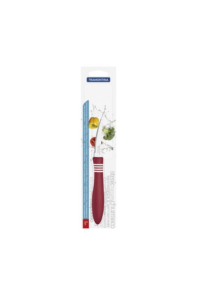 TRAMONTINA COR&COR fruit Knife 7.62 cm – Stainless Steel Blade, Ergonomic Red...