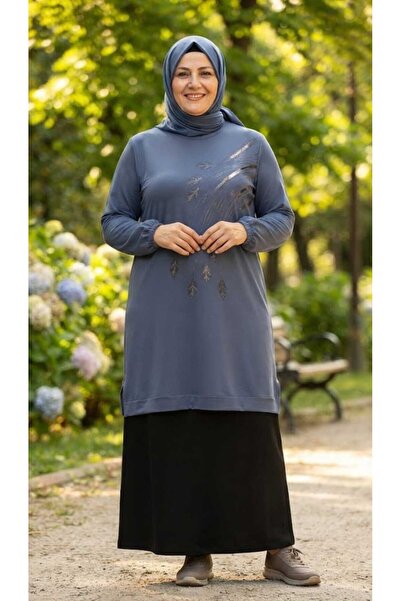 güncüoğlu Plus Size Tunic with Wide Sleeves That Extend down to the Waist, Dr...