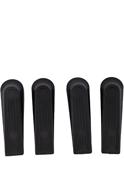 Lawazim Plastic Door Stopper -4 Piece- Durable Black Slanted Door Wedge with ...