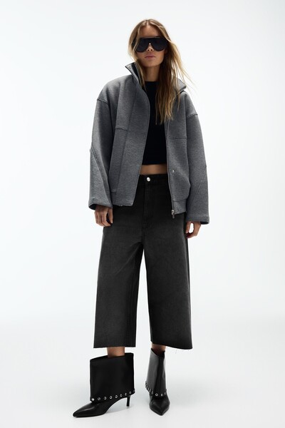 Bershka Skater kesim denim bermuda şort