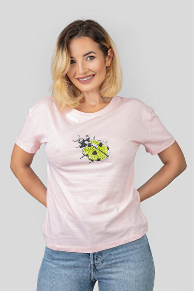 OEM Tricou roz cu buburuza