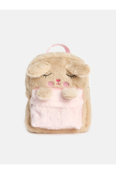 LC Waikiki Rmz Gi̇yi̇m Farki̇yla Plush Girl's Backpack with Animal Figures