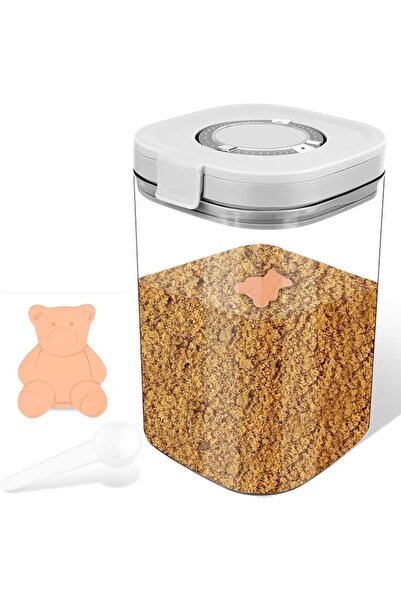 SYOSI 1.9 Quart Brown Sugar Container, Airtight Food Storage Jar with Clay Mo...