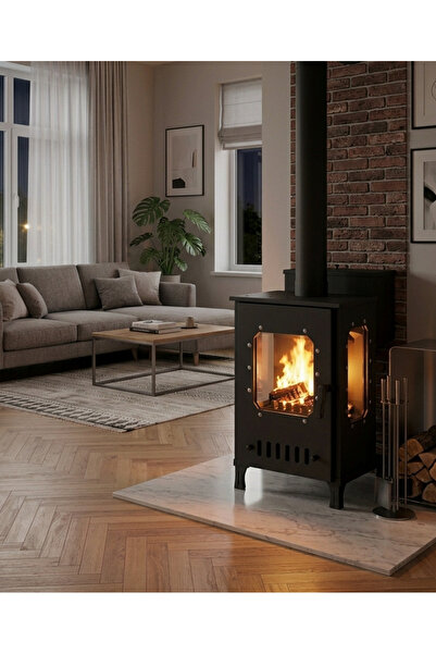 Thermair Üç Camlı Pelet ve Odun Sobası – 30 m² Isıtma Kapasiteli, 3 Camlı Mod...