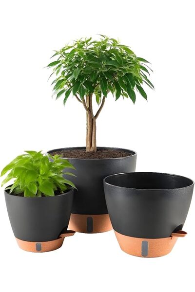 GENERAL 20/23/25cm Self Watering Plant Pots for Indoor/Outdoor Plants - Large...