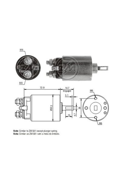 ZM 680 صمام كهربائي للمحرك 12 فولت لجرار ماسي فيرغسون / نيسان 200 - 280 - 510...