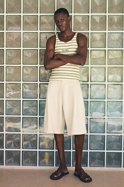 Bershka Keten karışımlı super baggy fit bermuda şort