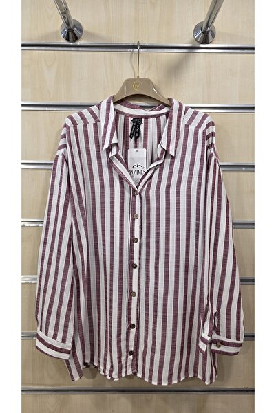 trendbysena Women's Oversize Shirt Striped 100% Cotton