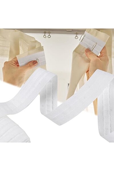 GENERAL Neerow Curtain Tape, Ruffle Tape, 30 m x 2.5 cm, White Curtain Tape f...