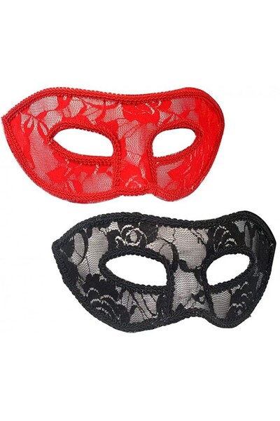 Maskarata Δαντελένια μάσκα ματιών 2 χρώματα 22741 - Μαύρο