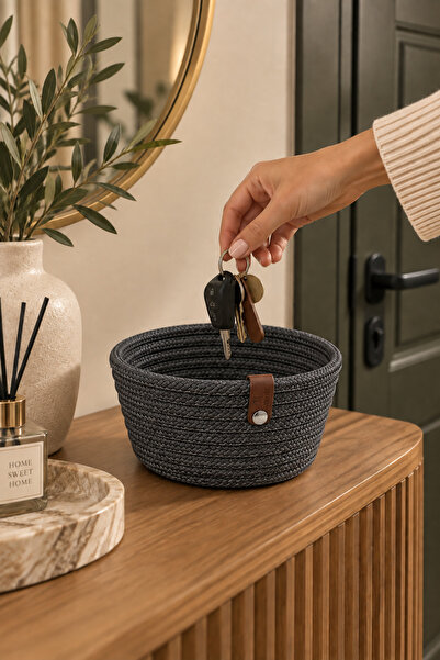 MaVaux Fleur Decorative Wicker Organizer Basket – Wardrobe, Entrance Organize...
