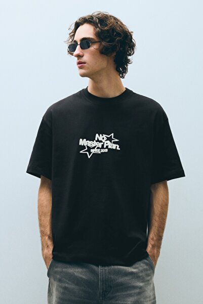 Bershka Baskılı boxy fit t-shirt