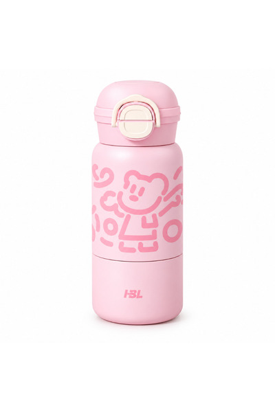 Hibobi Premium 500ml Kids Stainless Steel Insulated Water Bottle with 4 Drink...