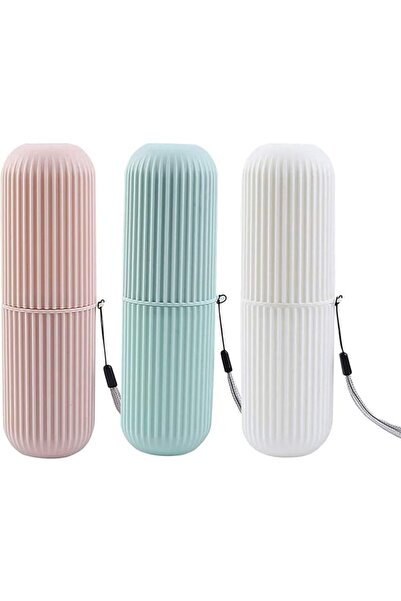 Delfino Silver DELFINO 3Pack Portable Travel Toothbrush Cup,Capsule Shape Was...