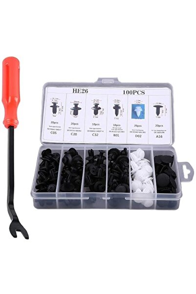 JOYZZZ Bumper Retainer Clips, 100 PCS Auto Body Clips with 6 Compartment Stor...