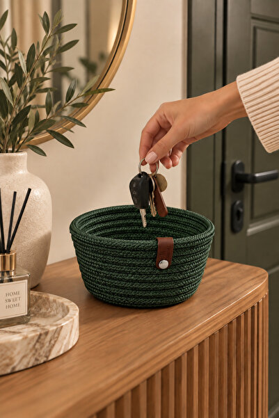 MaVaux Fleur Decorative Wicker Organizer Basket – Wardrobe, Entrance Organize...
