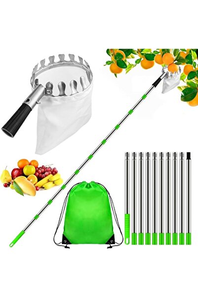 GENERAL Fruit Picker Pole with Basket Telescoping -Adjustable 11.5FT Apple Pi...
