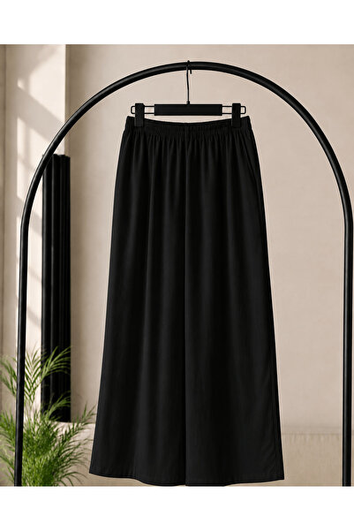 Hepsi Moda Geniş Paça Pamuk Pantolon İçlik - Siyah
