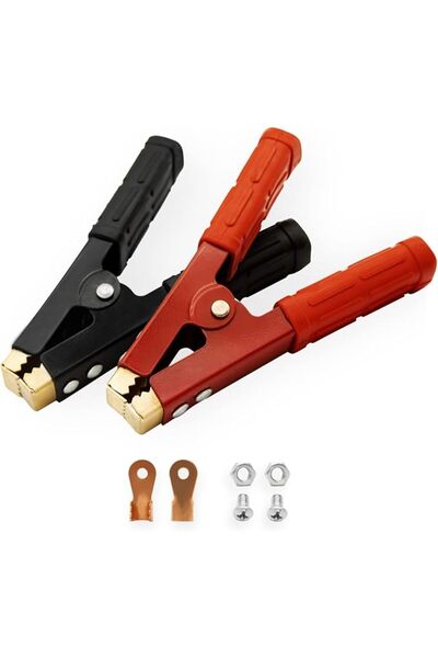 GENERAL 2PCS Battery Jumper Cable Clamps, Heavy Duty Pure Copper Alligator Cl...