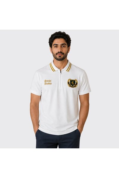 Giordano قميص بولو رجالي ضيق مناسب ليوم السعودية الوطني