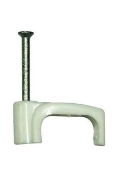 Merriway مشبك كابل مسطح أبيض TW & E 1.5 مم
