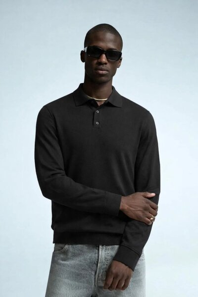 COMBİNE MİCHAİL Men's Trend Casual Black Knitwear Sweater