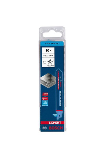Bosch Set of 10 sabre saw blades for stainless steel/steel profiles, 150 mm