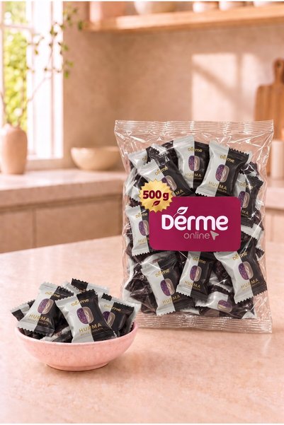 Derme Hurma - Bademli ve Beyaz Çikolata Kaplı - 500 g