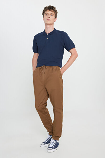Lee Regular Fit Normal Kesim Normal Bel Dar Paça Camel Jogger Pantolon