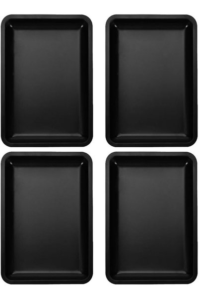 PRETYZOOM 4pcs Stainless Steel Jewelry Storage Organizer Tray Rectangular Met...