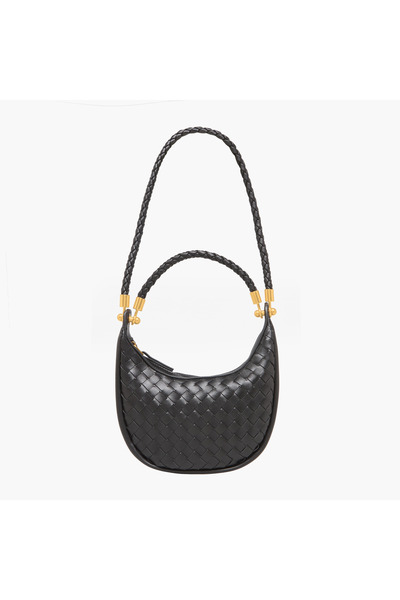 Chrisbella Woven Shoulder Bag with Braided Handles