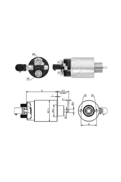 ZM 6695 Starter Solenoid 12V Jeep Cherokee - Grand Cherokee - Wrangler
