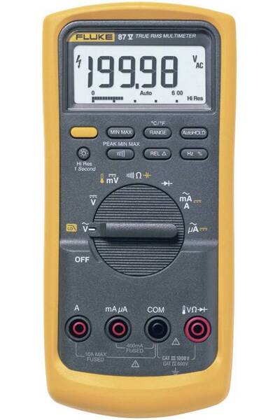 Fluke 87V/EUR El tipi multimetre dijital CAT III 1000 V, CAT IV 600 V Ekran (...