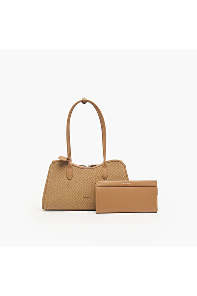 Chrisbella Textured Tote Bag with Pouch