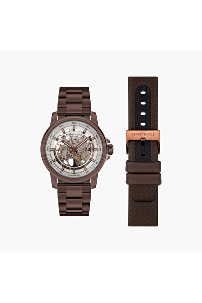 Kenneth Cole Modern Casual Stainless Steel & Leather Straps Analog Watch for ...