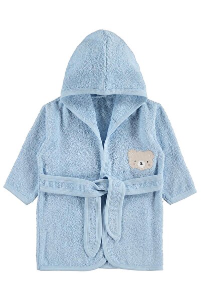 Civil Baby Bow-Tie Teddy Bear Embroidered Bathrobe - Blue