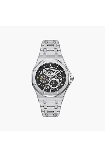 Omax Men's Automatic Round 40 MM Butterfly Buckle Watch | OAOR028P26I