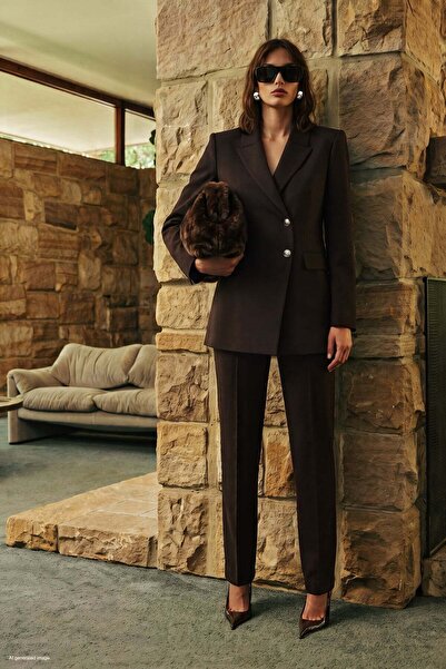 Sateen Classic Trousers - Brown