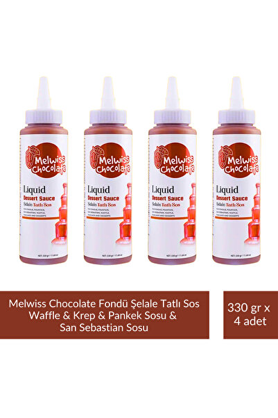 Melwiss Chocolate Fondü Şelale Tatlı Sos 330 g - Waffle & Krep & Pankek & San...