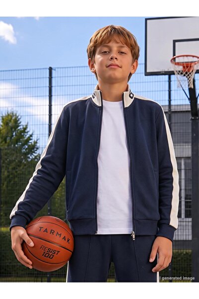 Civil Boys Civil Boys' Pique Active Cardigan |   Pike Long Sleeve Judge Colla...