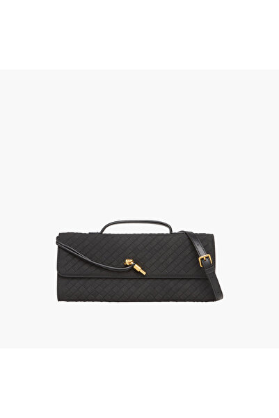 Chrisbella Woven Clutch with Detachable Strap