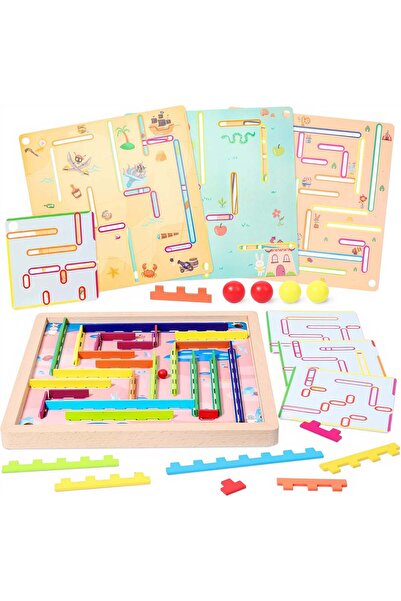 JML Joc Labirint Magnetic Multifunctional, cu 4 Desene pentru Copii, 29,5x29,5cm