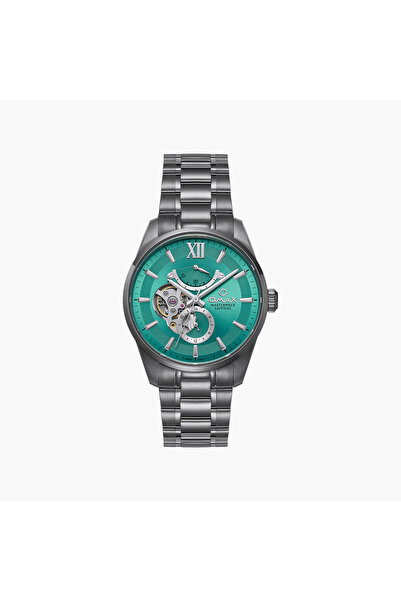 Omax Men's Automatic Round 40 MM Butterfly Buckle Watch | OAOR005N99I