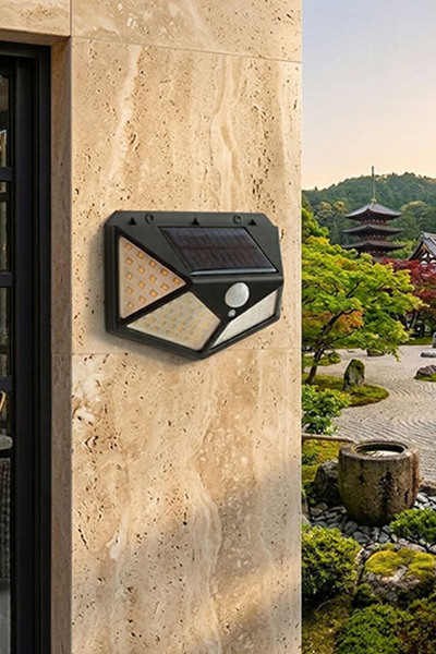 Muchmy 100LED Solar-powered Sensor Outdoor Wall Lamp - Wireless Waterproof Light