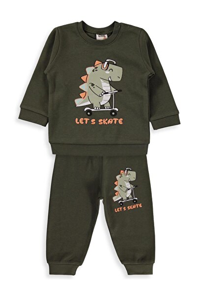 Civil Baby Dinozor Baskılı 6-18 Ay Takım - Yeşil